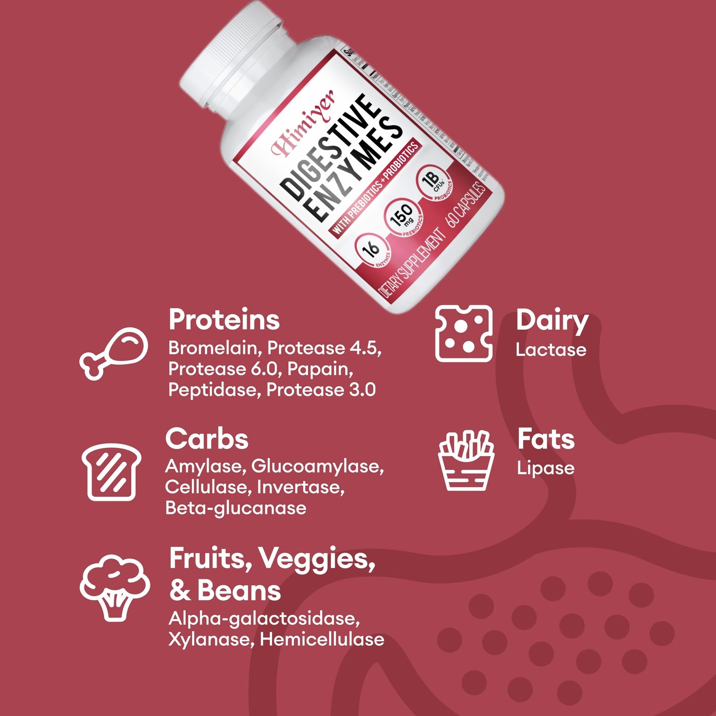 GutGuard: Digestive Enzymes & Probiotics for Bloating Relief and Gut Health