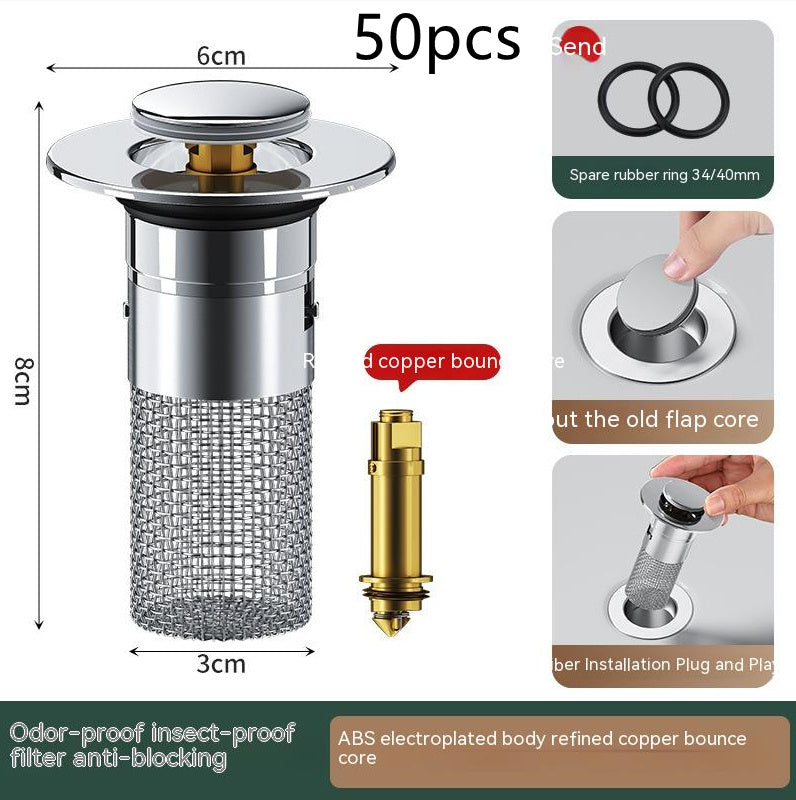 “BounceCore Drain Stopper: The Luxe Upgrade Your Sink Deserves”