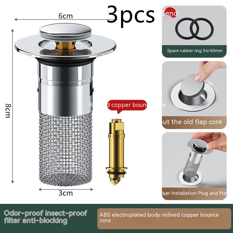 “BounceCore Drain Stopper: The Luxe Upgrade Your Sink Deserves”