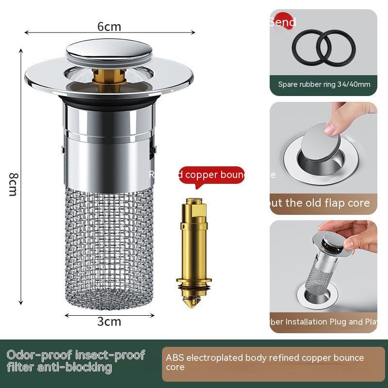 “BounceCore Drain Stopper: The Luxe Upgrade Your Sink Deserves”