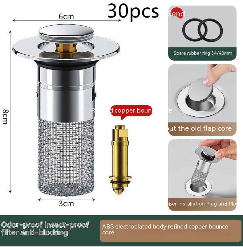 “BounceCore Drain Stopper: The Luxe Upgrade Your Sink Deserves”