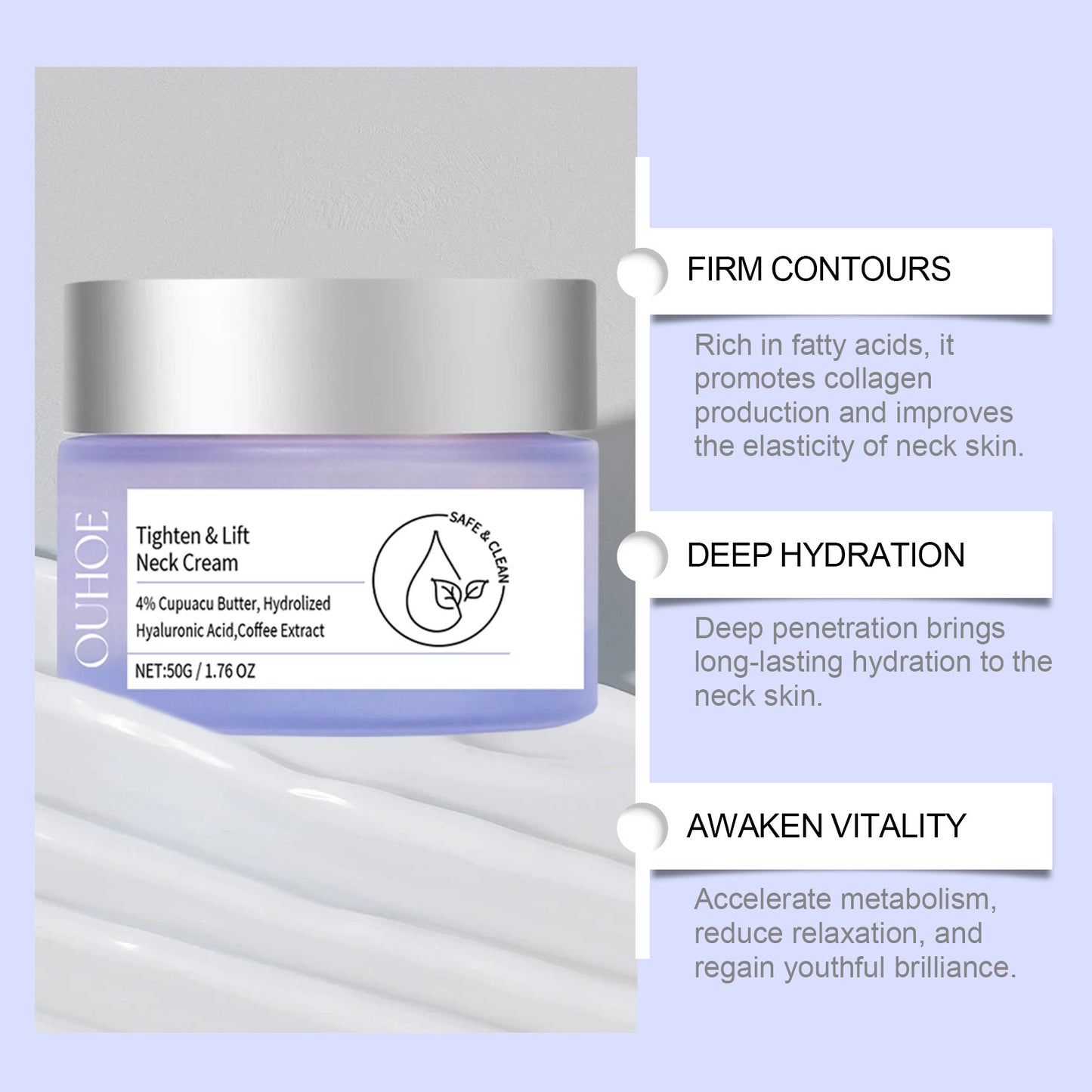Anti-Aging Neck Cream - Smooth Tighten & Firm Neck Lines for crepery skin