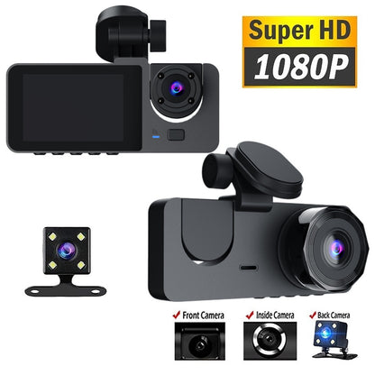 Triple Lens Dashcam: 1080P Protection from Insurance Scams