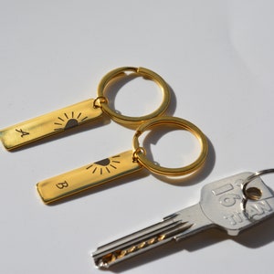 Couples Keychain Set, Engraved Couples Key Chain, Anniversary Gift for Girlfriend Boyfriend, Matching Couple Keychain