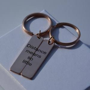 Couples Keychain Set, Engraved Couples Key Chain, Anniversary Gift for Girlfriend Boyfriend, Matching Couple Keychain